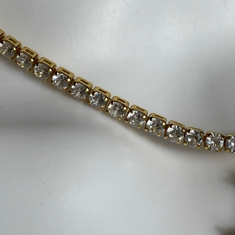 Hey Maeve Tennis Necklace 18K gold-plated cubic zirconia - Picture 4 of 9